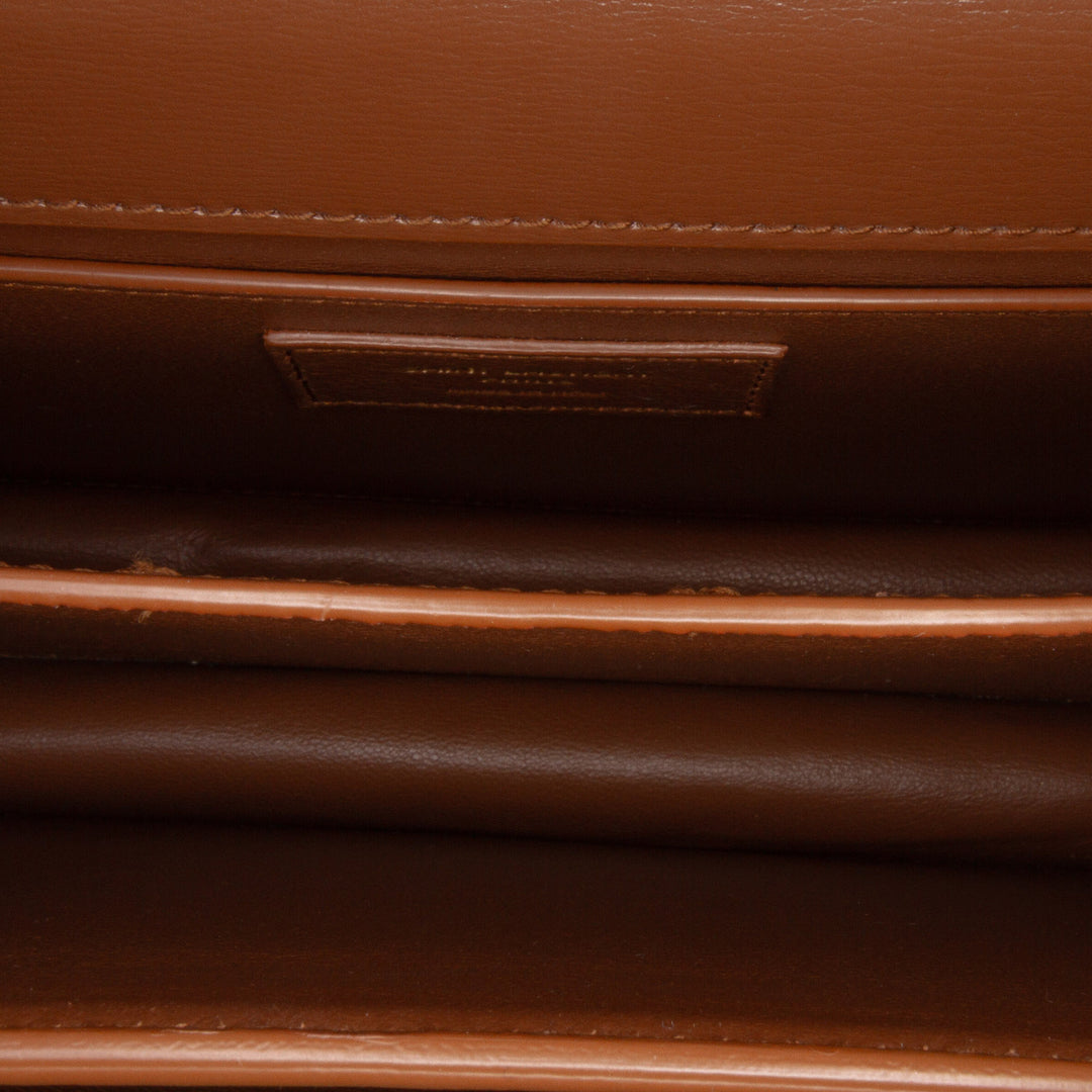 Medium Leather Monogram Sunset Crossbody Brown - Gaby Paris