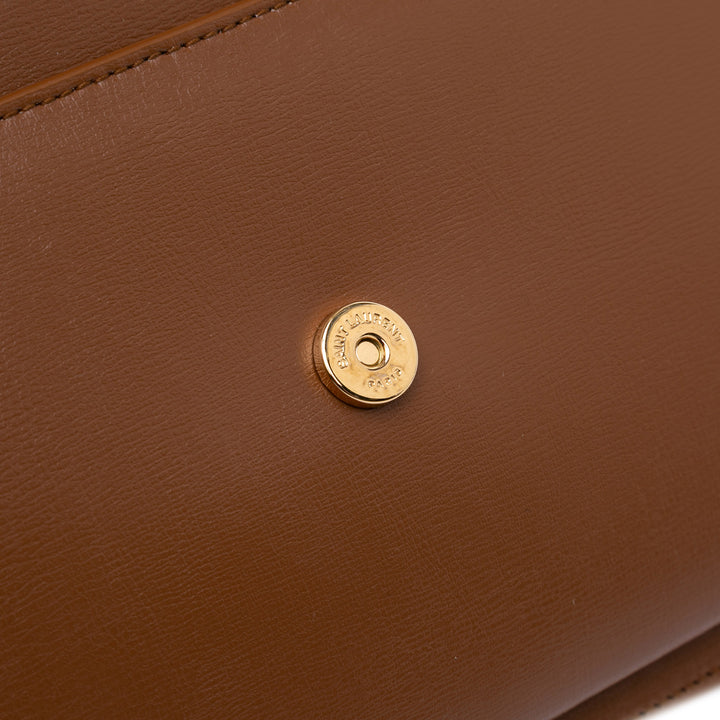 Medium Leather Monogram Sunset Crossbody Brown - Gaby Paris