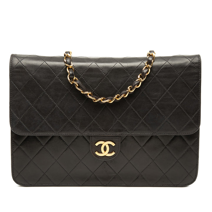 Chanel Medium CC Matelassé Cuir d’agneau Simple rabat
