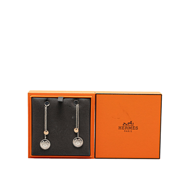 Sterling Silver Ex-Libris Push Back Earrings Silver - Gaby Paris