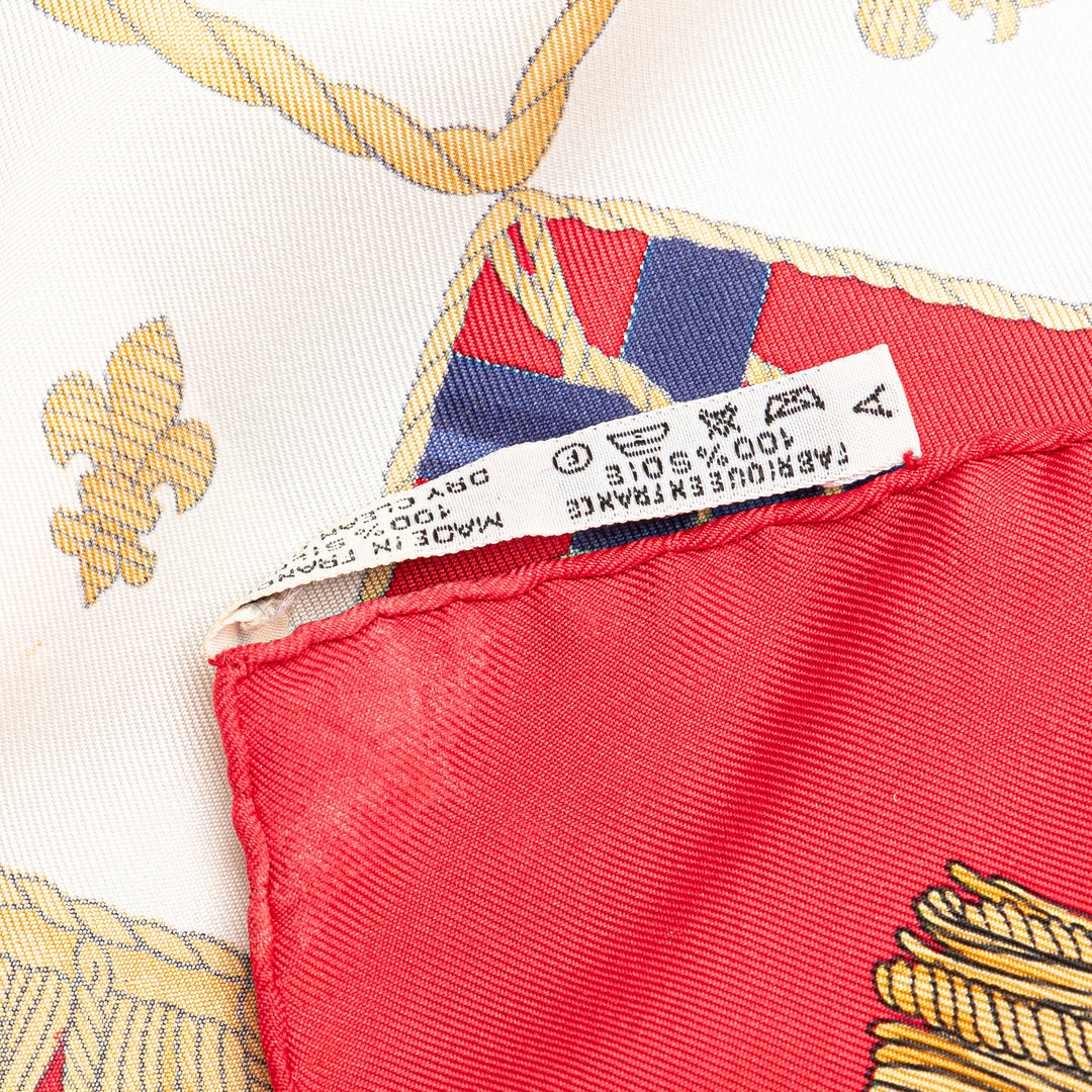 Hermès Vue Du Carosse De La Galere La Reale Soie Foulard Rouge – GABY PARIS Authentique
