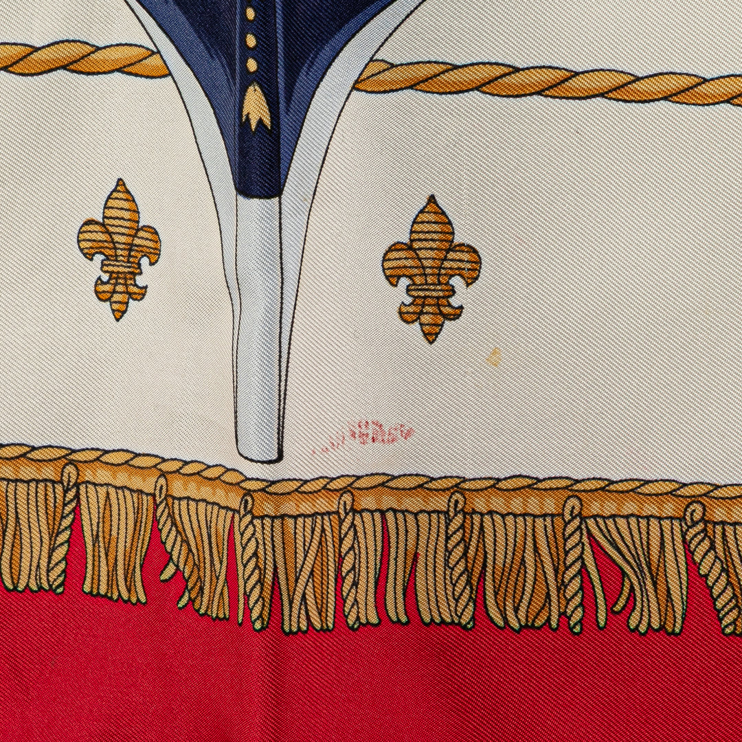 Hermès Vue Du Carosse De La Galere La Reale Soie Foulard Rouge – GABY PARIS Authentique