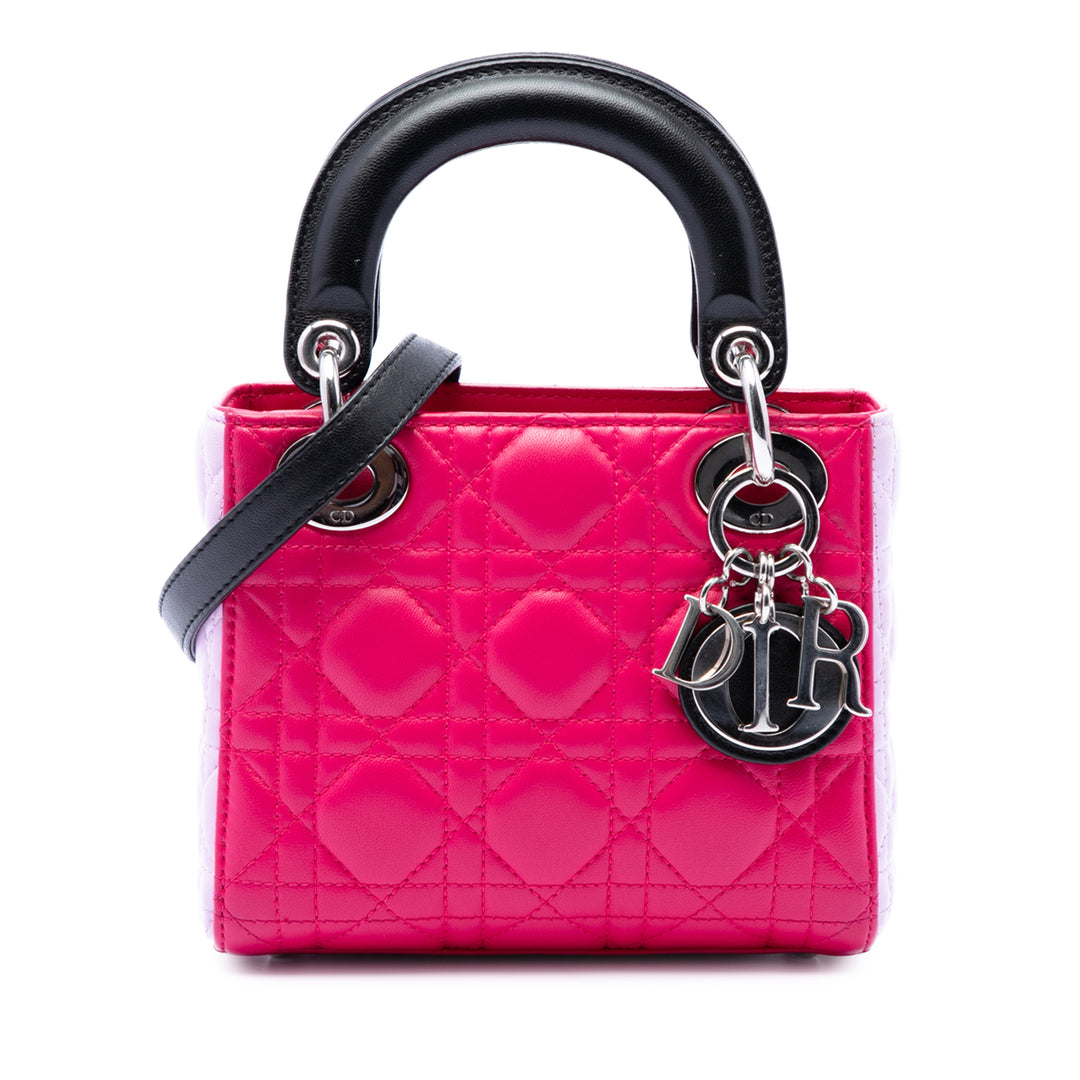 Dior Mini Tricolor Cuir d’agneau Cannage Lady Dior