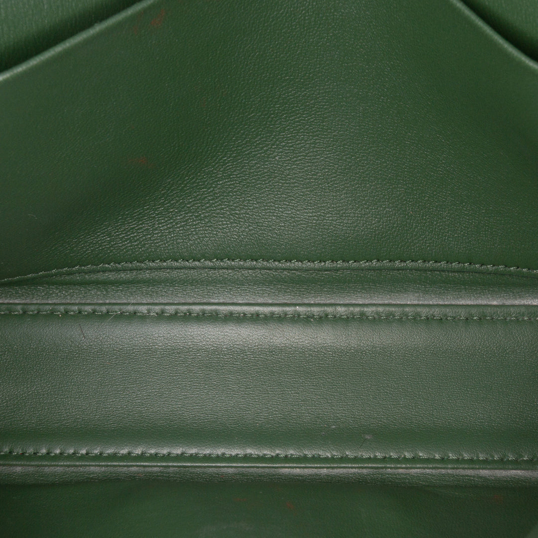 Shiny Calfskin Claude Shoulder Bag Green - Gaby Paris
