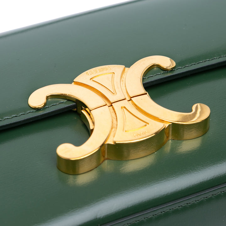 Shiny Calfskin Claude Shoulder Bag Green - Gaby Paris