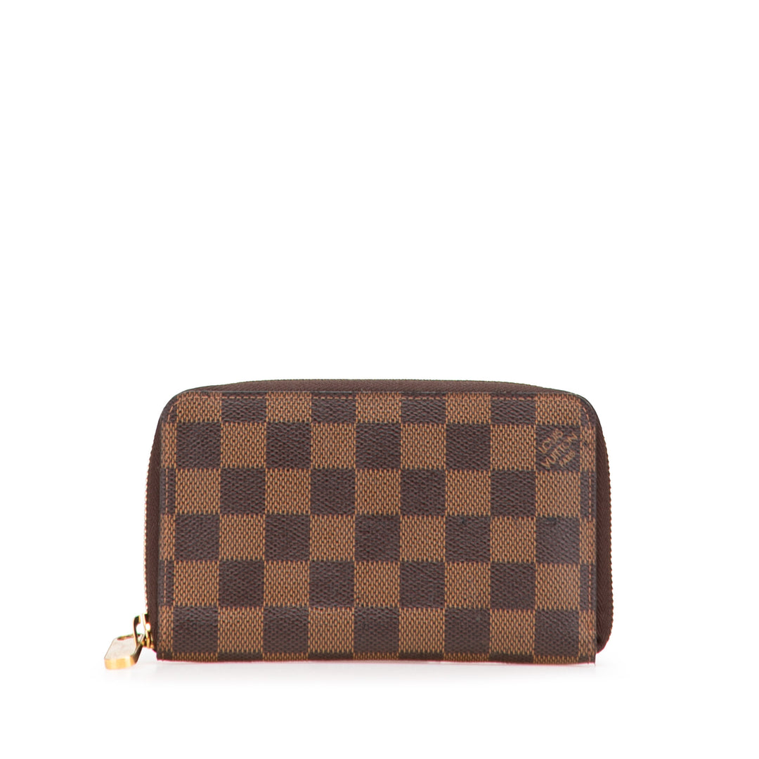 Damier Ebene Zippy Compact Wallet Brown - Gaby Paris