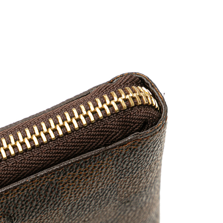 Damier Ebene Zippy Compact Wallet Brown - Gaby Paris