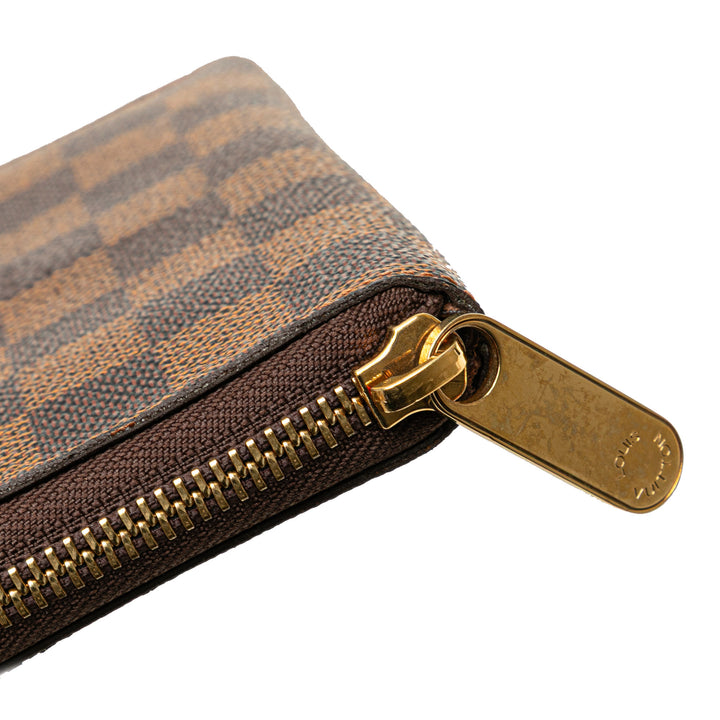 Damier Ebene Zippy Compact Wallet Brown - Gaby Paris