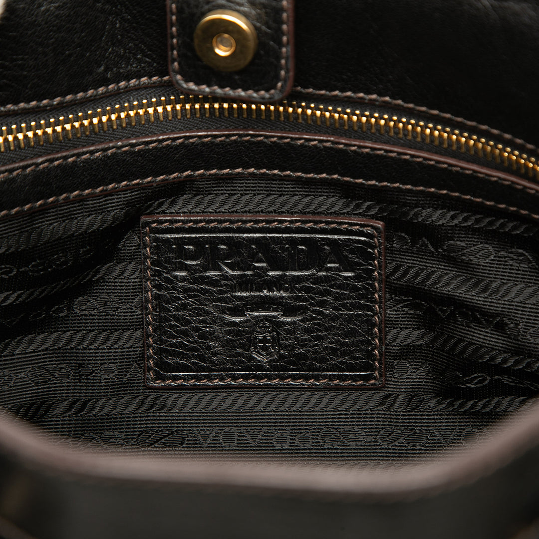 Prada Cabas Velluto Burnout et Canapa Logo Noir – vue 5 – GABY PARIS