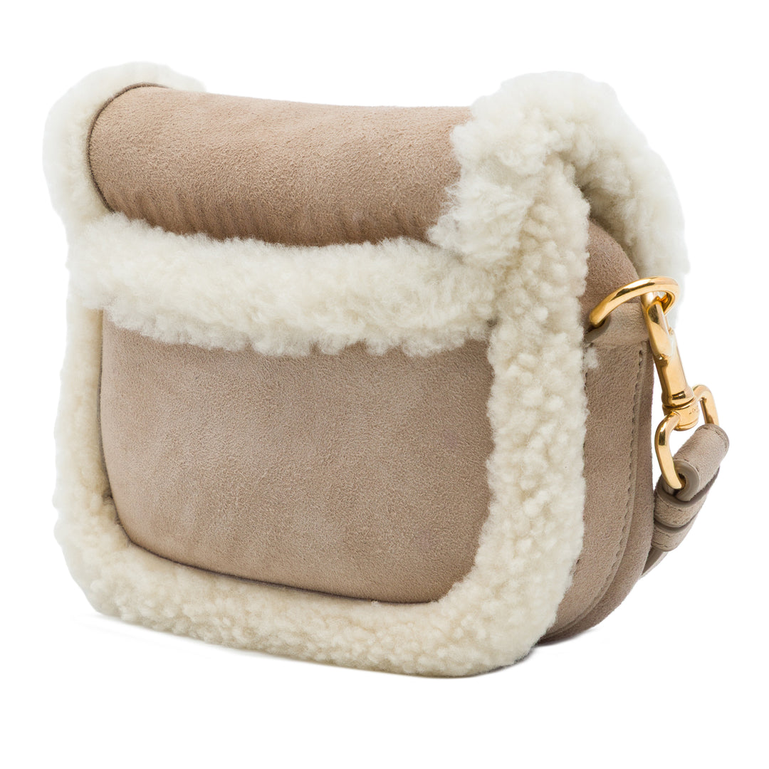 Dior Sac bandoulière Shearling Bobby Petit Beige – vue 2 – GABY PARIS