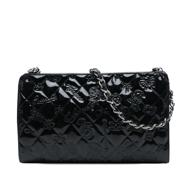 Matelassé embossé Lucky Symbols Pochette Noir