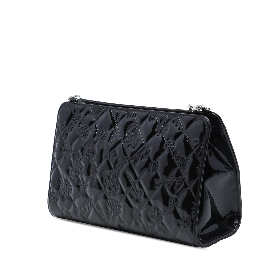 Matelassé embossé Lucky Symbols Pochette Noir