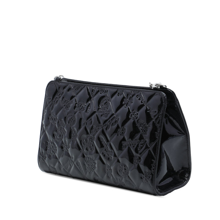 Matelassé embossé Lucky Symbols Pochette Noir