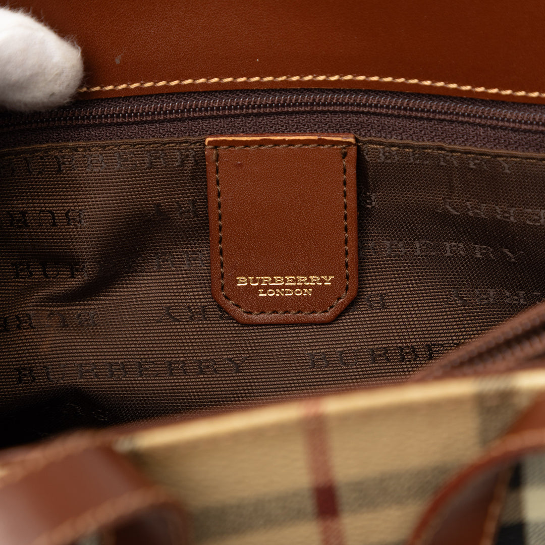 Haymarket Check Cabas Mini Toile enduite Beige