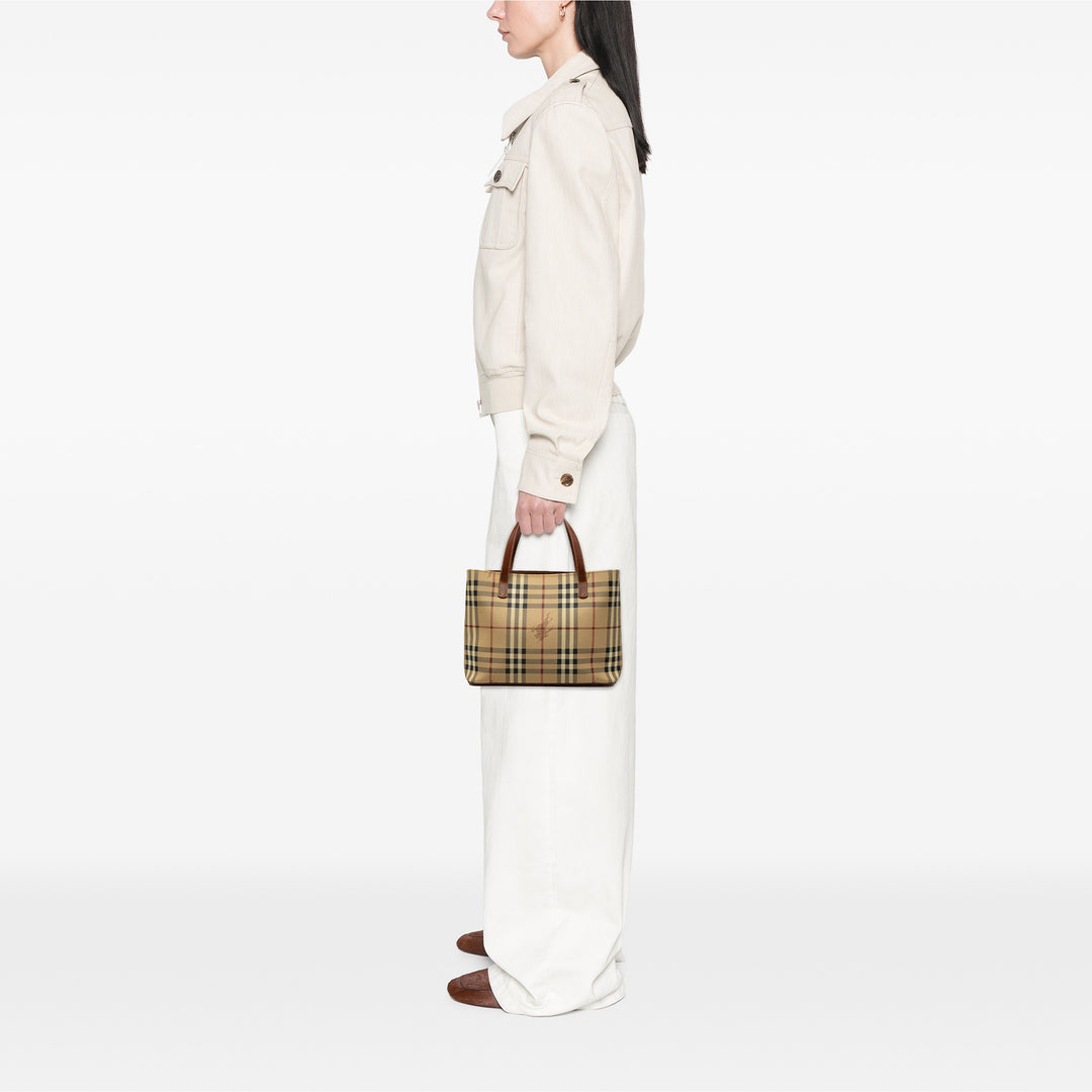Haymarket Check Cabas Mini Toile enduite Beige