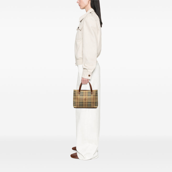 Haymarket Check Cabas Mini Toile enduite Beige