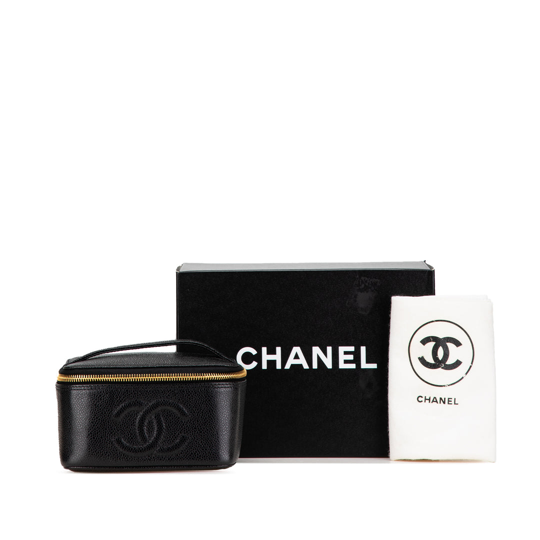 CC Caviar Vanity Case Black - Gaby Paris