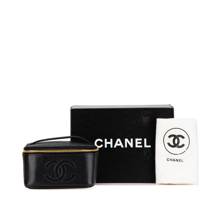 CC Caviar Vanity Case Black - Gaby Paris