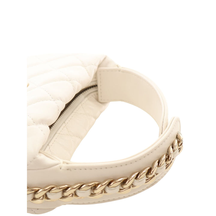 Chanel Pochette Matelassé rond à chaîne Mini Cuir d'agneau Blanc – vue 14 – GABY PARIS