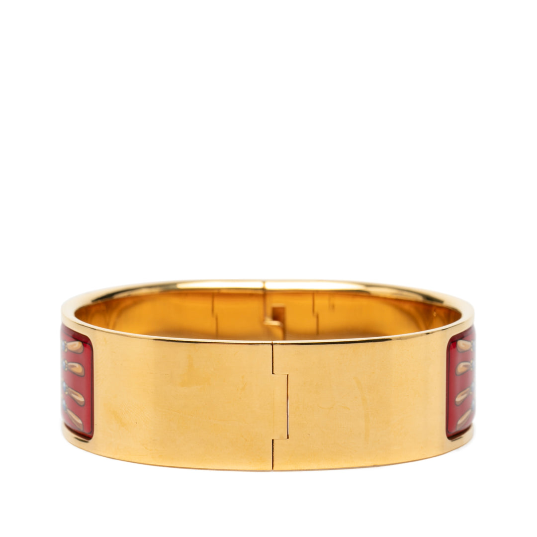 Hermès Wide Émail Emaille Loquet Bracelet GM Métal