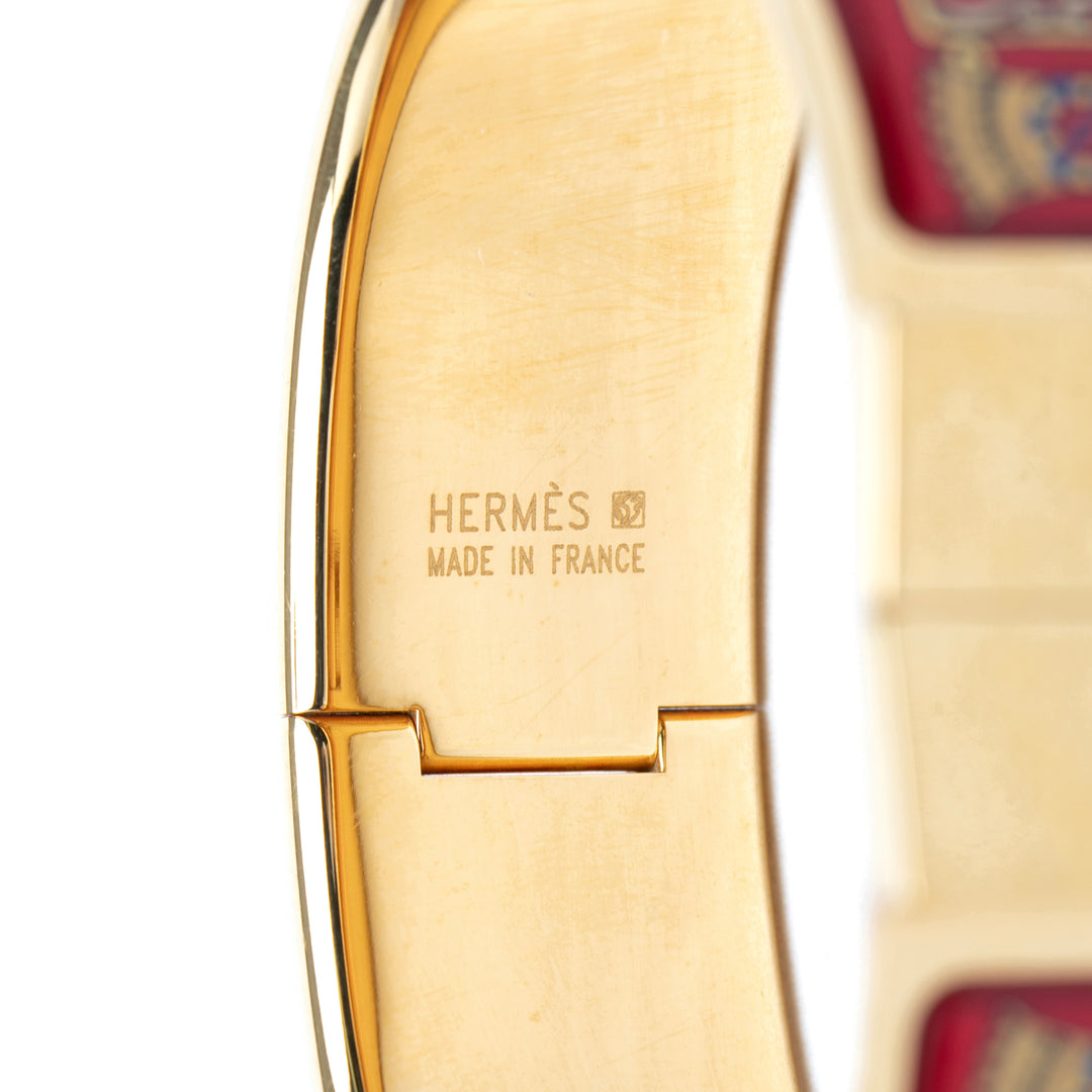 Hermès Wide Émail Emaille Loquet Bracelet GM Métal