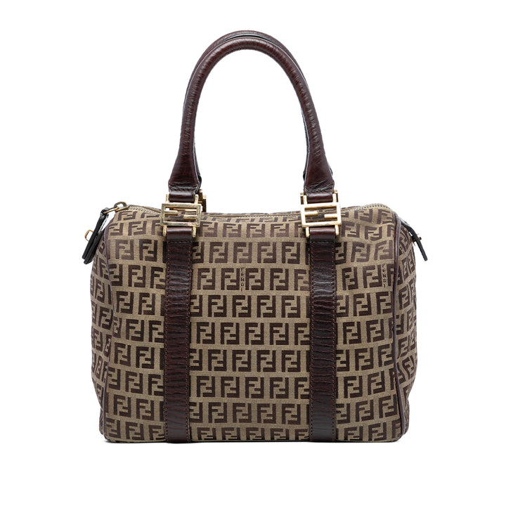 Fendi Small Zucchino Toile Forever Bauletto Boston Sac