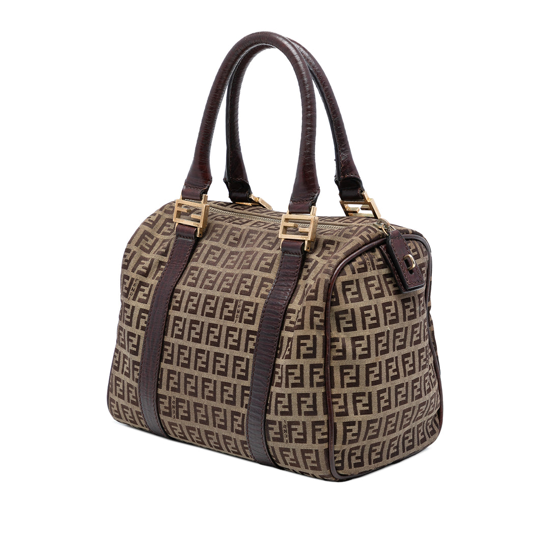 Fendi Small Zucchino Toile Forever Bauletto Boston Sac