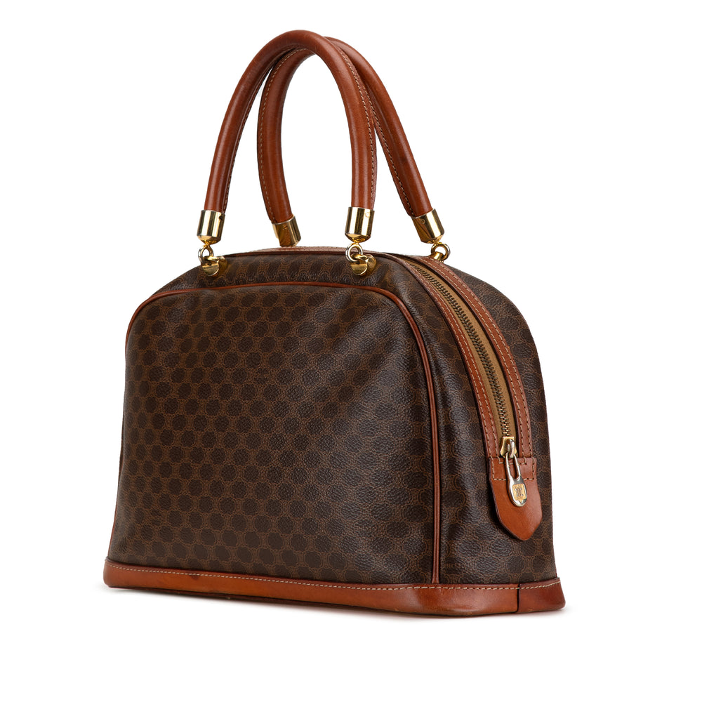 Macadam Coated Canvas Handbag Brown - Gaby Paris