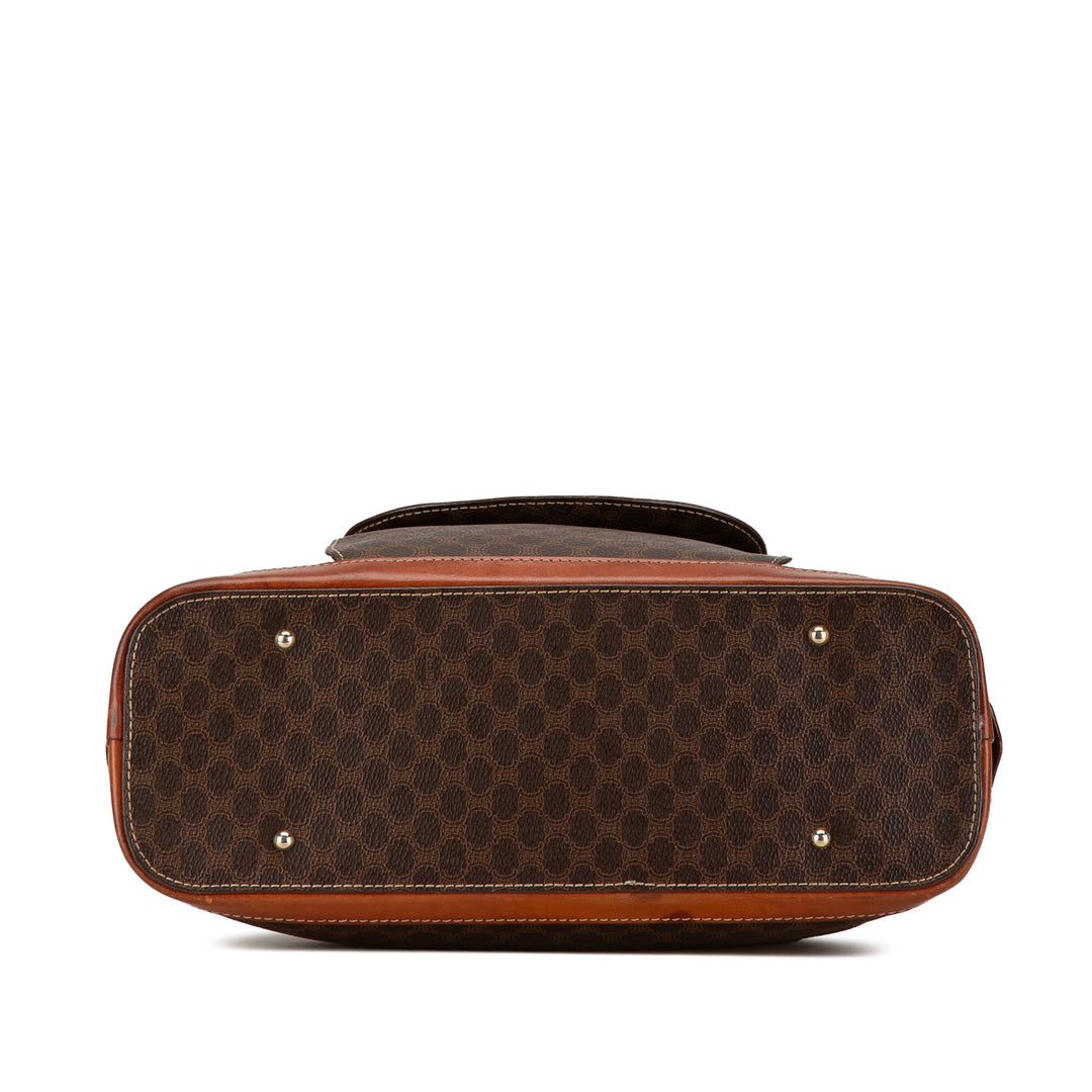 Macadam Coated Canvas Handbag Brown - Gaby Paris