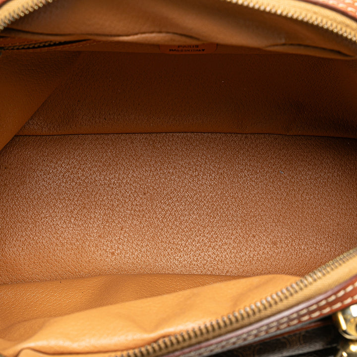 Macadam Coated Canvas Handbag Brown - Gaby Paris