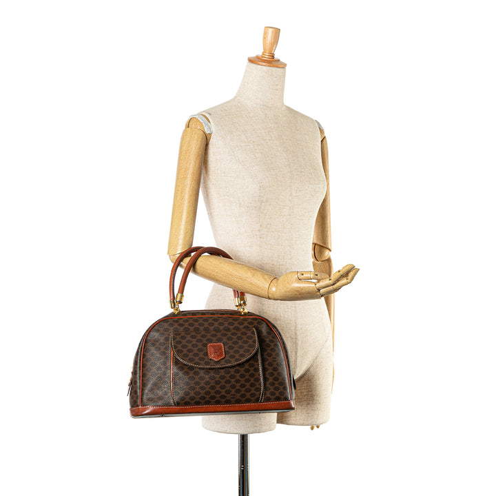 Macadam Coated Canvas Handbag Brown - Gaby Paris