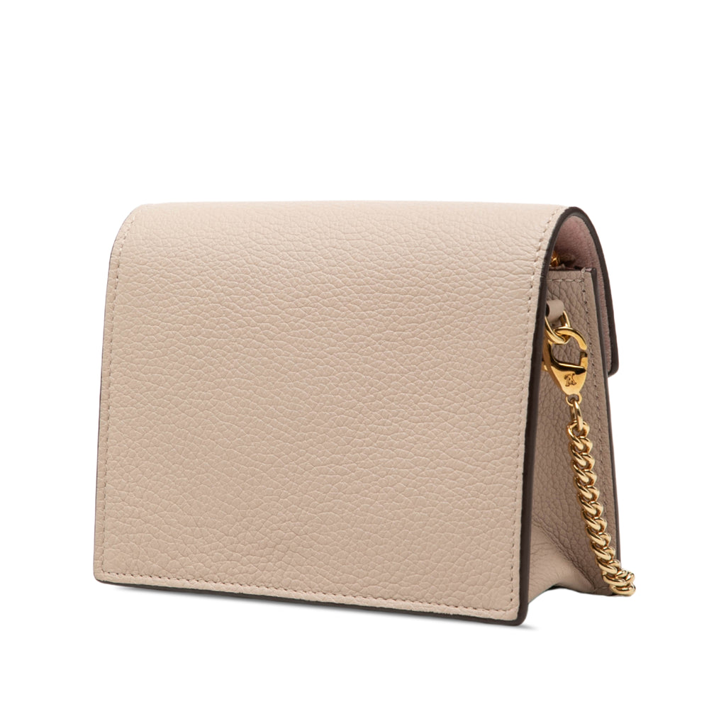 Louis Vuitton Pochette Souple My Lockme Chaîne Mini Cuir de veau Beige – vue 2 – GABY PARIS