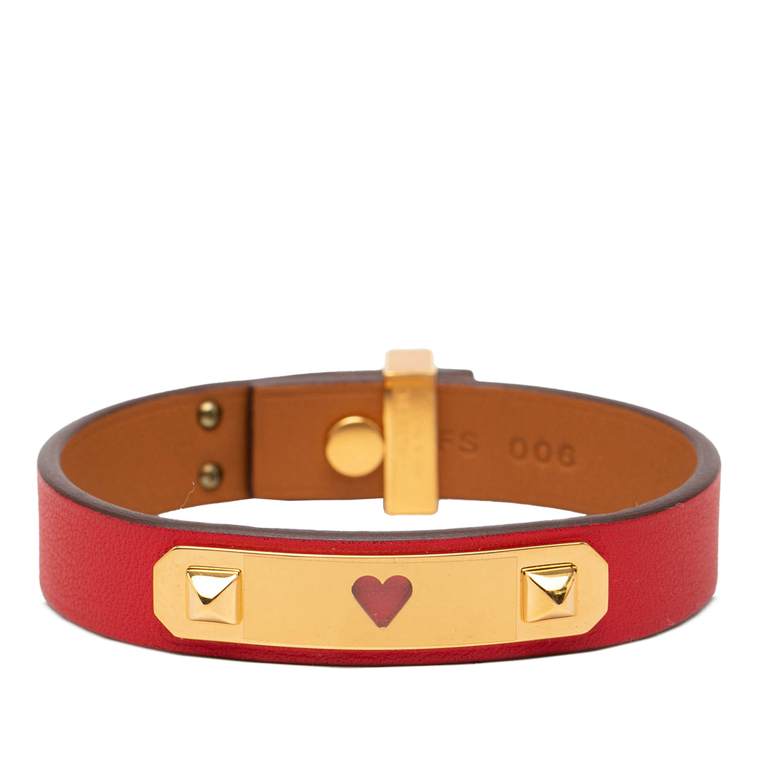 Hermès Narrow As de Coeur Bracelet Cuir Swift