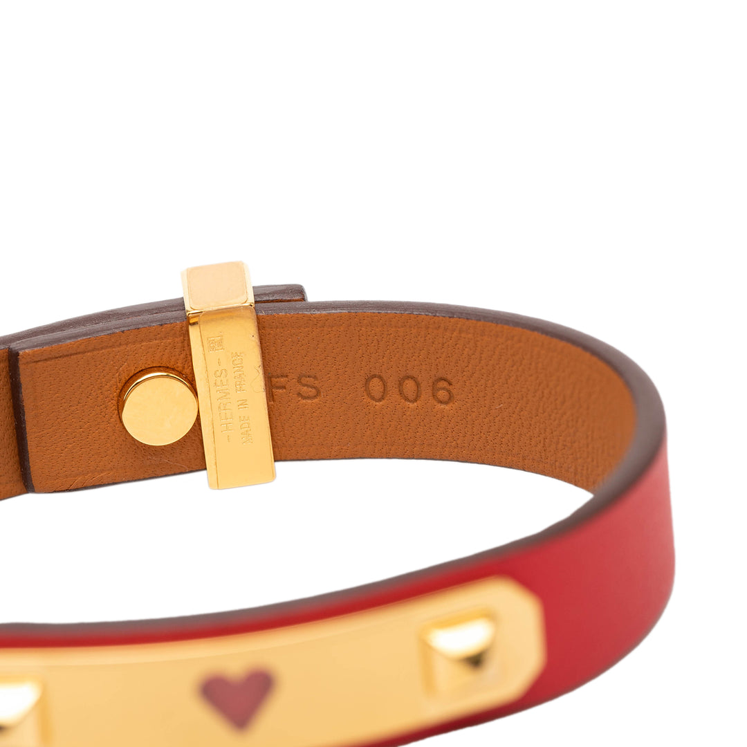 Hermès Narrow As de Coeur Bracelet Cuir Swift