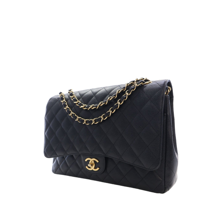 Chanel Sac porté épaule Classic Double rabat Maxi Cuir caviar Noir – vue 13 – GABY PARIS