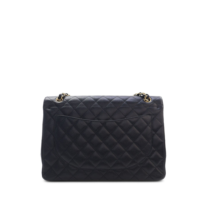 Chanel Sac porté épaule Classic Double rabat Maxi Cuir caviar Noir – vue 2 – GABY PARIS