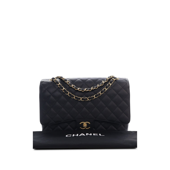 Chanel Sac porté épaule Classic Double rabat Maxi Cuir caviar Noir – vue 5 – GABY PARIS