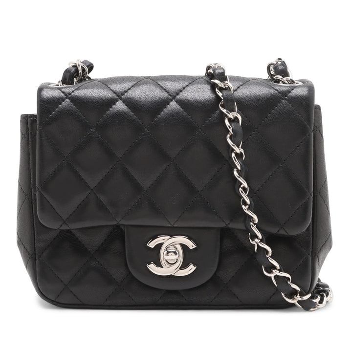Chanel Mini Square Classic Cuir d’agneau Simple rabat