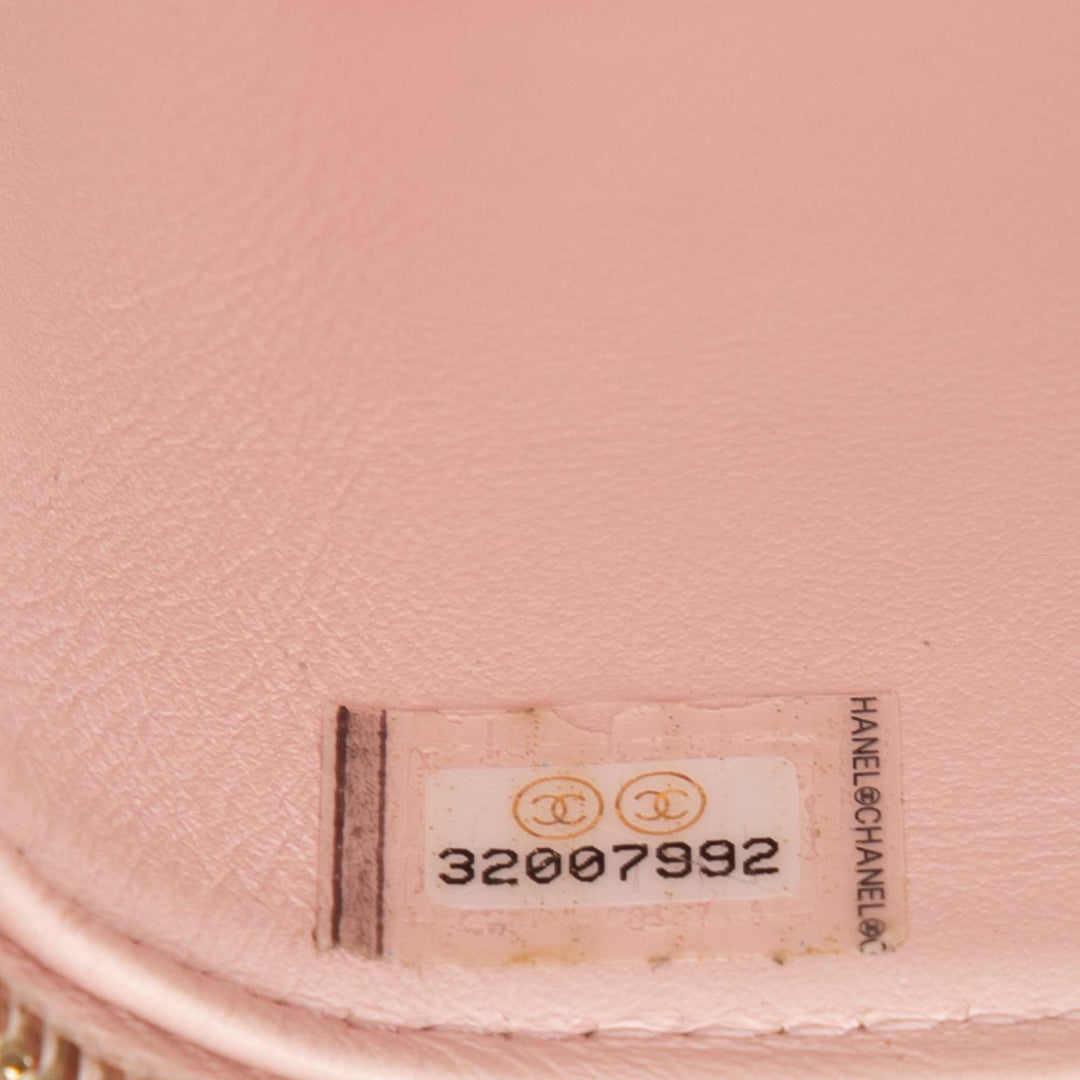 Chanel Mini CC Quilted Caviar Vanity Étui with Chain Rose