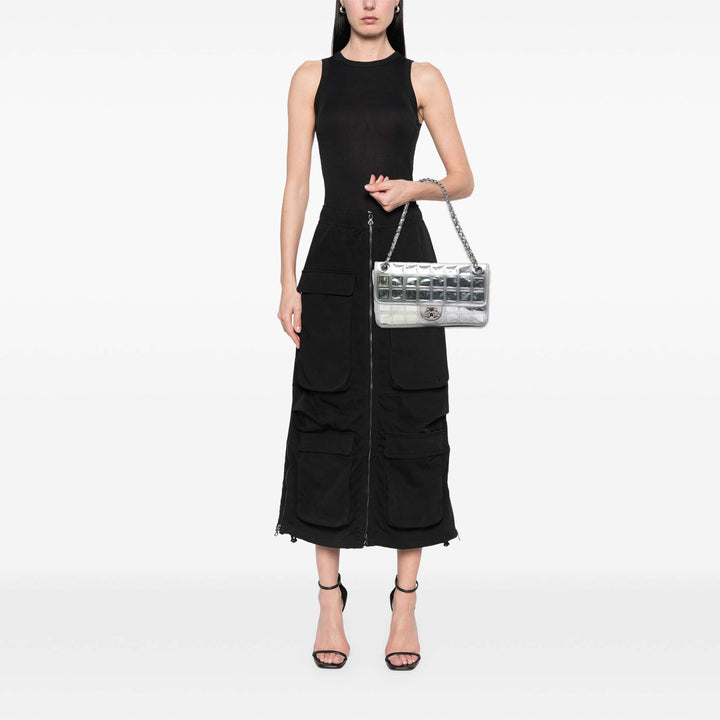 Chanel Vinyl Ice Cube Flap Argenté