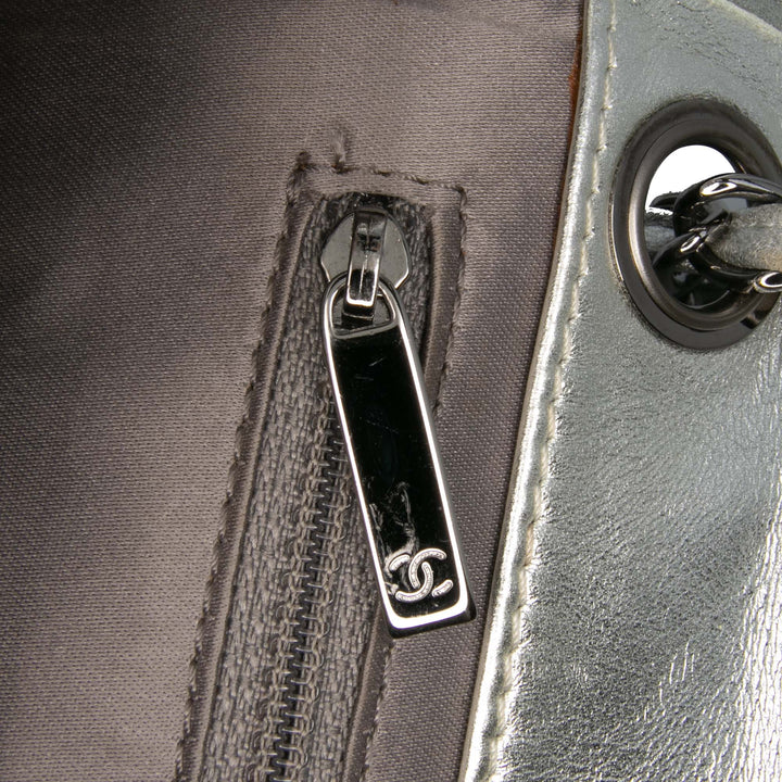 Chanel Vinyl Ice Cube Flap Argenté
