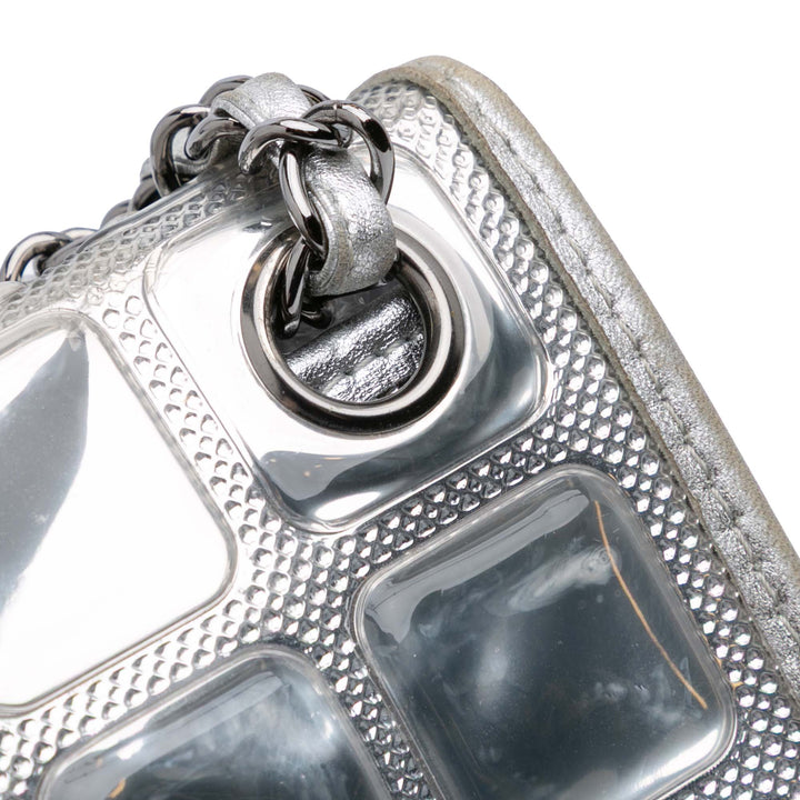 Chanel Vinyl Ice Cube Flap Argenté