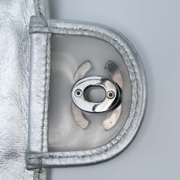 Chanel Vinyl Ice Cube Flap Argenté
