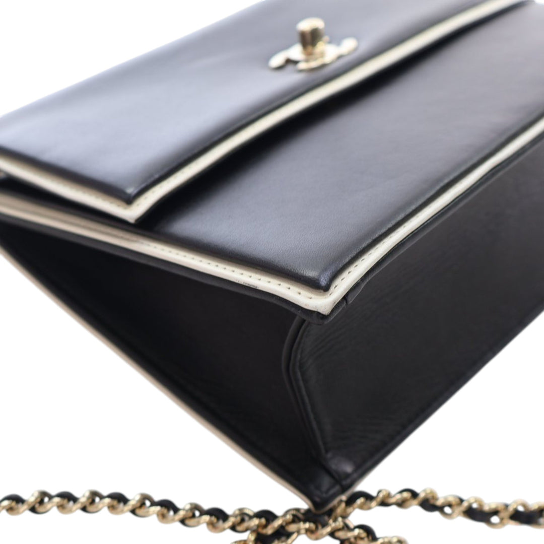 Chanel CC Bicolor Cuir de veau Square Frame à rabat