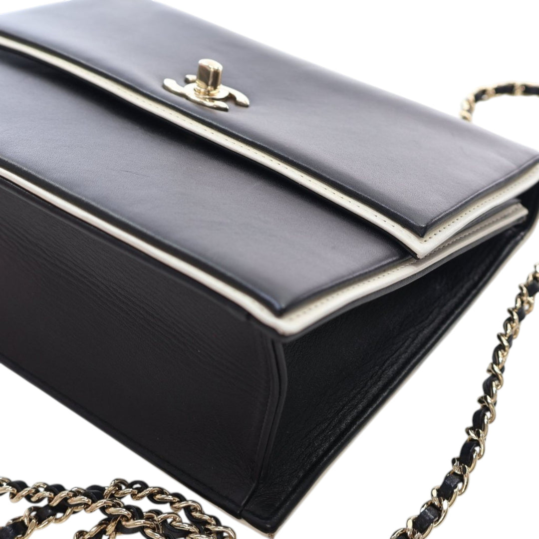 Chanel CC Bicolor Cuir de veau Square Frame à rabat