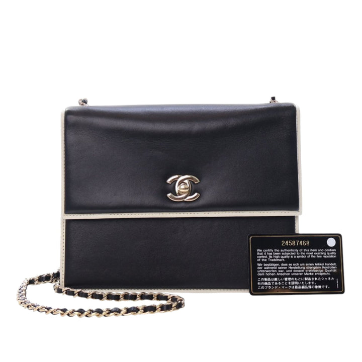 Chanel CC Bicolor Cuir de veau Square Frame à rabat