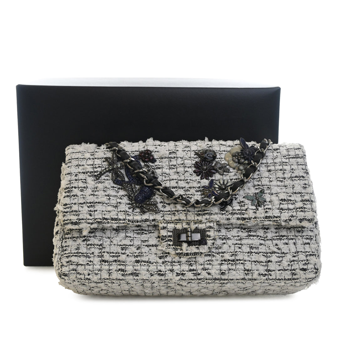 Chanel Mini Tweed Garden Party Reissue 2.55 Double rabat 224