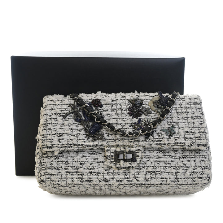 Chanel Mini Tweed Garden Party Reissue 2.55 Double rabat 224