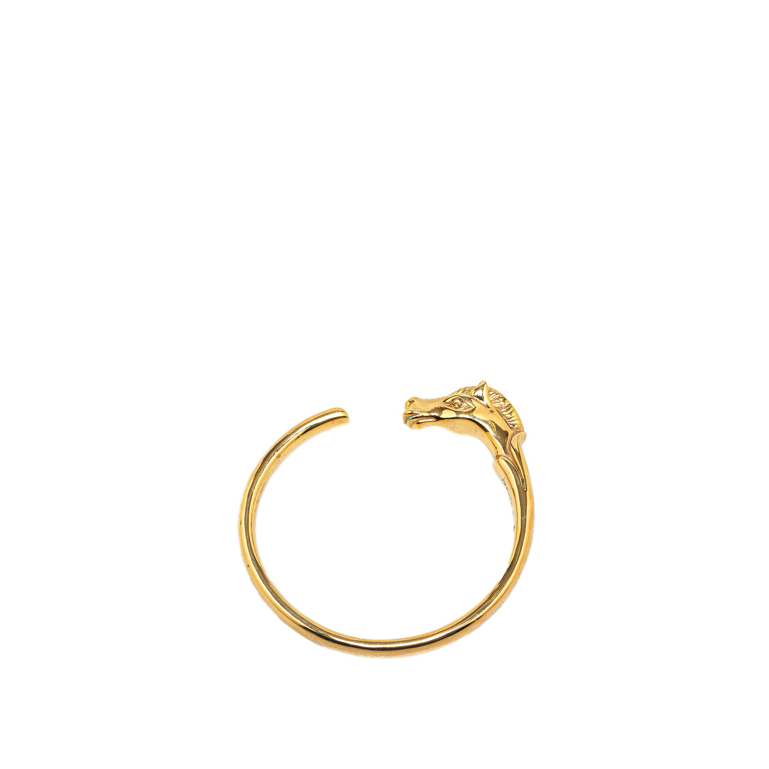 Gold Plated Tete de Cheval Horse Bangle Gold - Gaby Paris