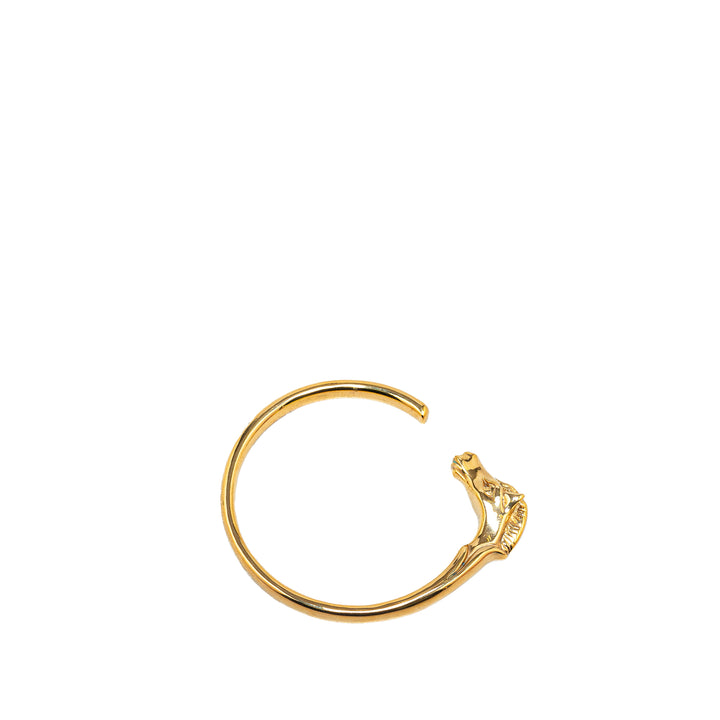 Gold Plated Tete de Cheval Horse Bangle Gold - Gaby Paris